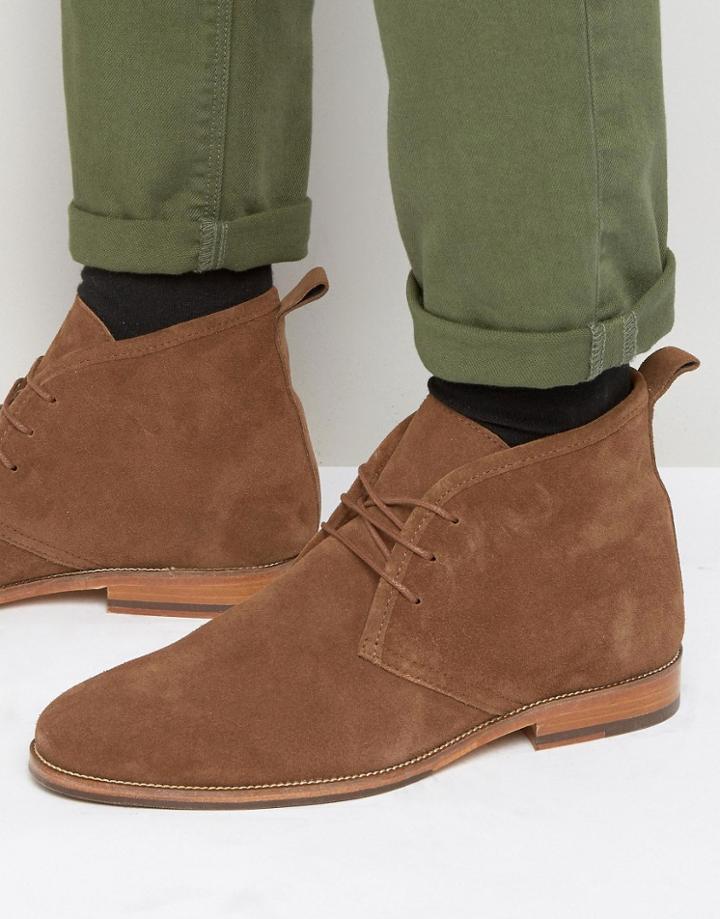 Bobbies Le Monsieur Suede Short Lace Up Boots - Tan