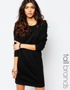 Noisy May Tall Lace Up Sweat Dress - Black