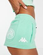 Kappa Pocket Logo Sweat Shorts In Green