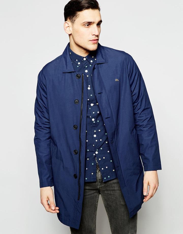 Farah Trench Coat Showerproof - Navy