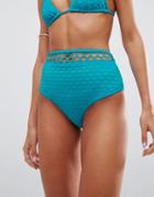 Asos Wide Fishnet High Waist Bikini Bottom - Green