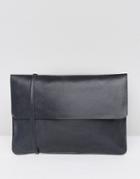Asos Leather Minimal Cross Body Bag With Detachable Strap - Black