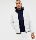 Asos Design Tall Puffer Jacket In Gray - Gray