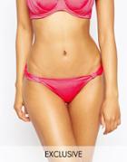 Asos Fuller Bust Exclusive Bella Ruched Bikini Bottom - Pink