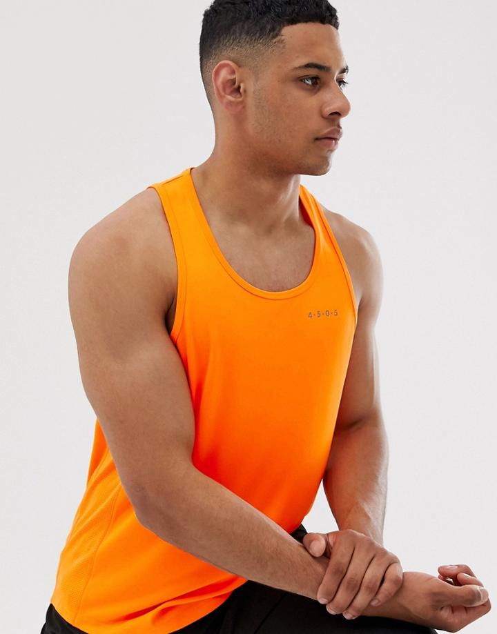 Asos 4505 Training Tank With Racer Back In Neon Orange