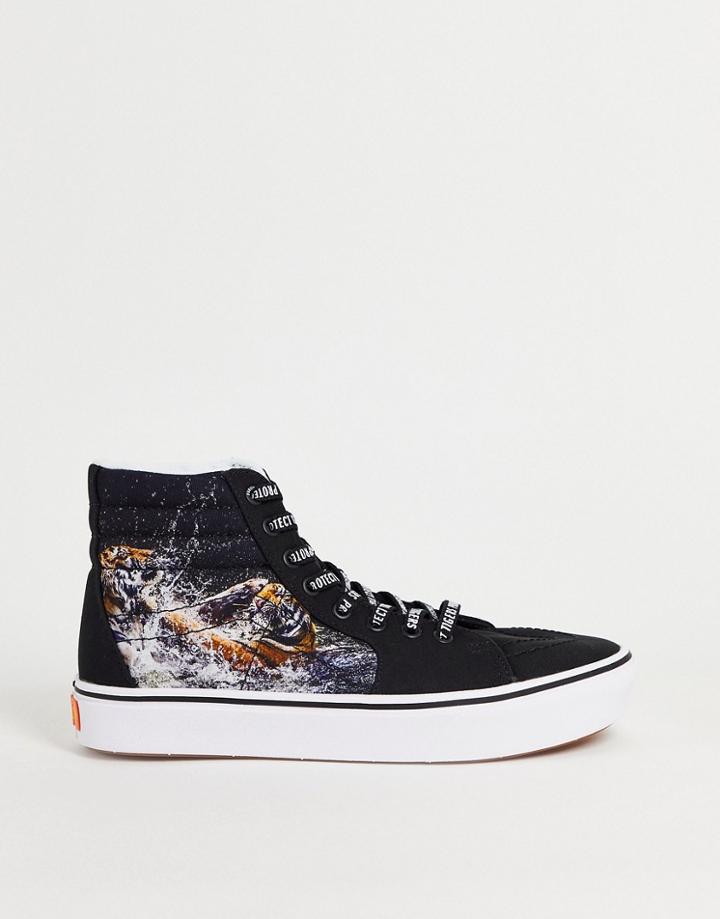 Vans X Discovery Projectcat Comfycush Sk8-hi Sneakers In Black