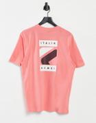 Fila Quartz Box Logo Backprint T-shirt In Pink-red