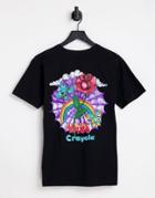 Vans X Crayola T-shirt With Flower Back Print In Black