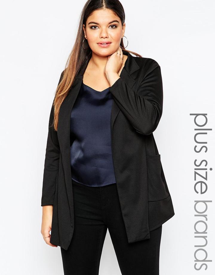 Pink Clove Blazer With Pocket Detail - Black