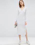 Asos Clean And Simple Column Dress - Gray
