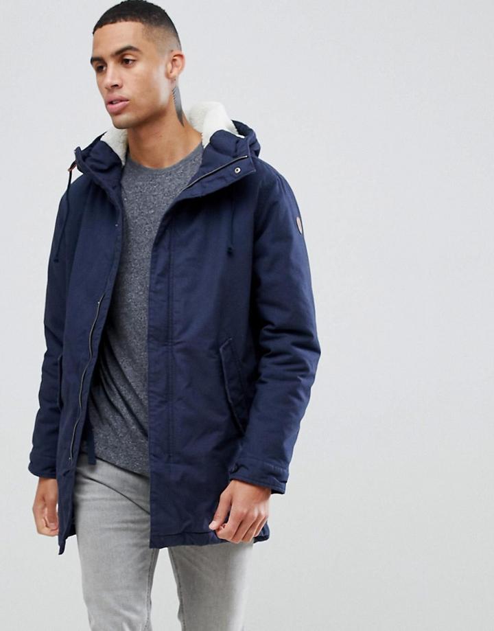 Produkt Parka With Fleece Lined Hood - Navy