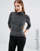 Asos Petite Turtleneck With Long Sleeves - Gray