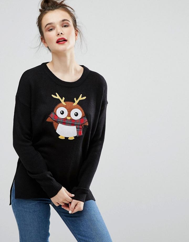 Brave Soul Robin Holidays Sweater - Black