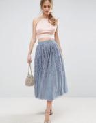Asos Tulle Prom Skirt With Embellishment - Blue
