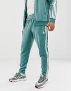Adidas Originals Velour Track Sweatpants In Green - Green