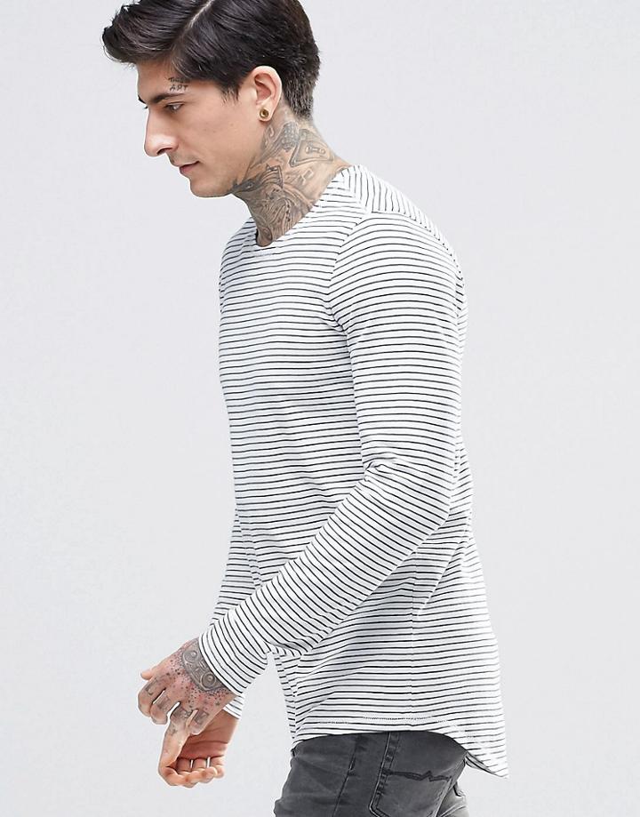 Minimum Long Sleeve Stripe Top - Cream