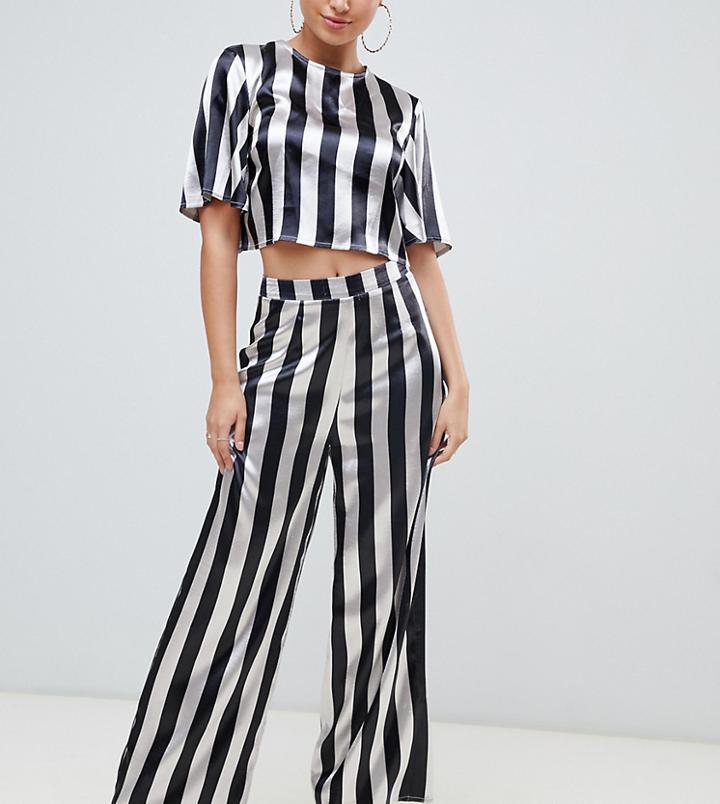 Missguided Satin Metallic Wide Leg Pants Two-piece In Multi - Multi