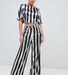 Missguided Satin Metallic Wide Leg Pants Two-piece In Multi - Multi