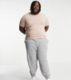 Le Breve Plus Muscle Fit T-shirt In Mushroom Gray-grey