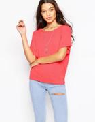 Sundry Short Sleeve Fleece Sweatshirt - Guava