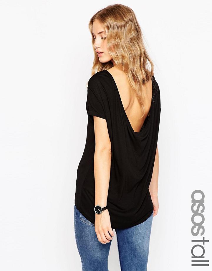 Asos Tall T-shirt With Scoop Back - Black