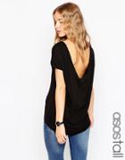 Asos Tall T-shirt With Scoop Back - Black