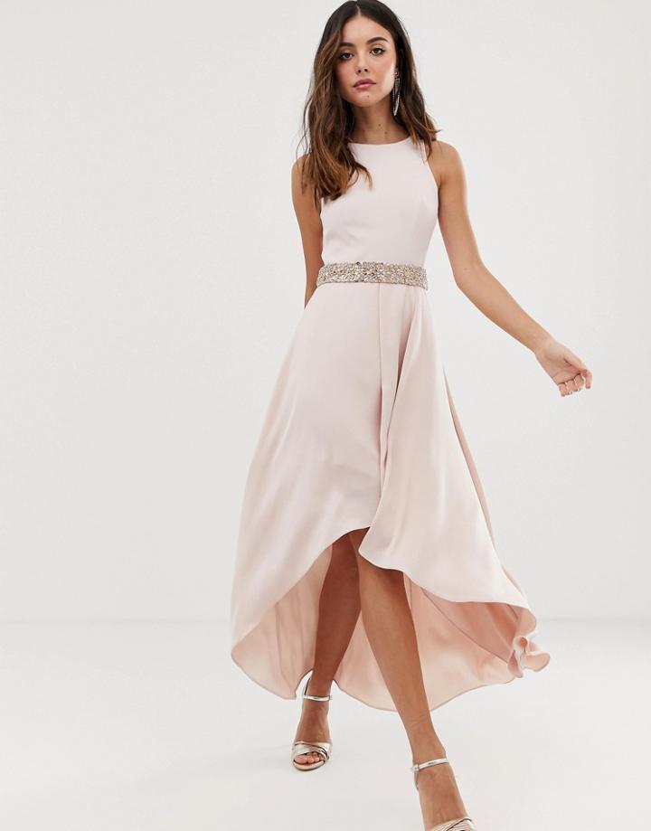 Coast April Trim Belt High-low Maxi Dress - Pink