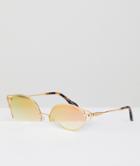 Sonix Ibiza Round Sunglasses In Rose Gold - Gold