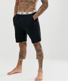 Asos Design Lounge Pyjama Shorts In Black With Branded Waistband - Black