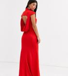 Jarlo Petite Maxi Dress With Cowl Back And Fishtail Skirt In Red
