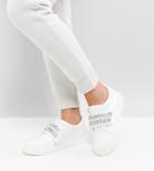 Asos Darla Wide Fit Embellished Sneakers - White