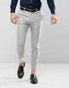 Asos Skinny Suit Pant In Light Gray Texture - Beige