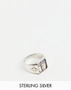 Asos Design Sterling Silver Religious Cross Signet Ring