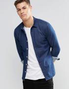 Asos Skinny Denim Shirt In Rinse Wash With Long Sleeves - Rinse Wash