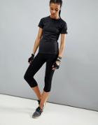 Asos 4505 Cropped Sports Legging With Black Elastane - Black