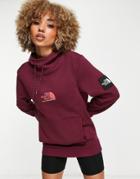 The North Face Fine Alpine Hoodie In Burgundy-red