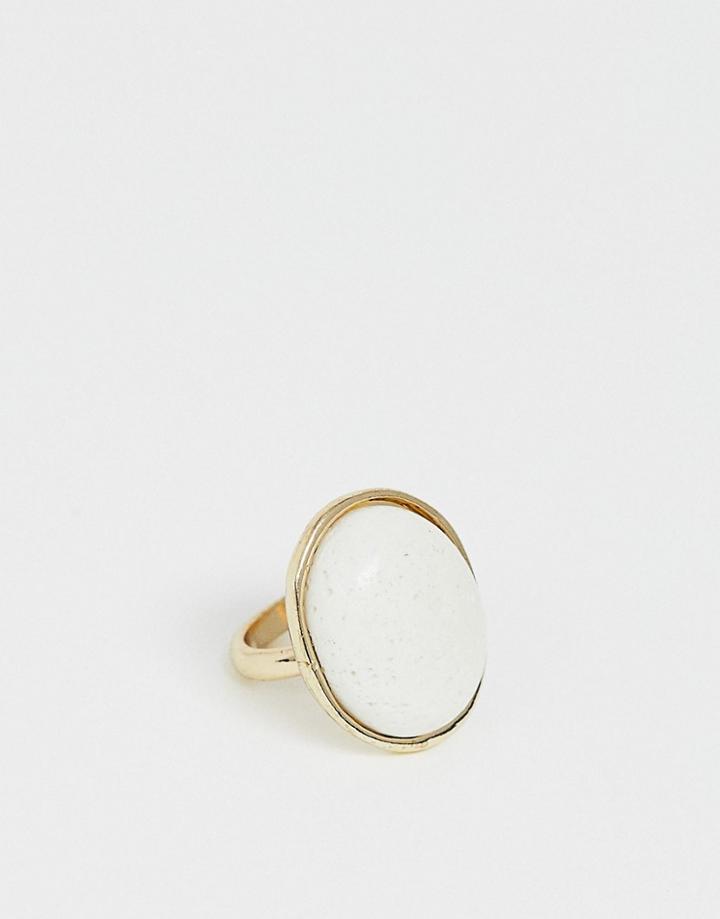 Asos Design Statement Ring In Faux Stone - Multi