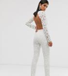 Asos Edition Tall Sequin Cutwork Jumpsuit With Open Back - Multi