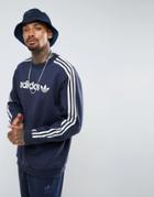 Adidas Originals Adicolor Linear Crew Neck Sweat In Navy Az8128 - Navy