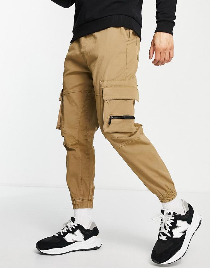 Bershka Cargo Pants In Beige-neutral