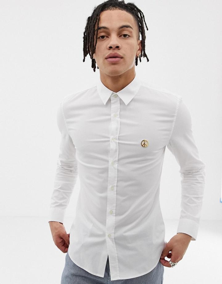 Love Moschino Slim Fit Shirt In White - White