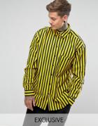 Reclaimed Vintage Inspired Oversized Shirt In Stripe - Black