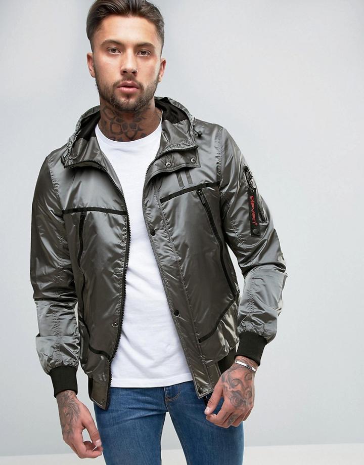 11 Degrees Windbreaker Jacket In Black - Black
