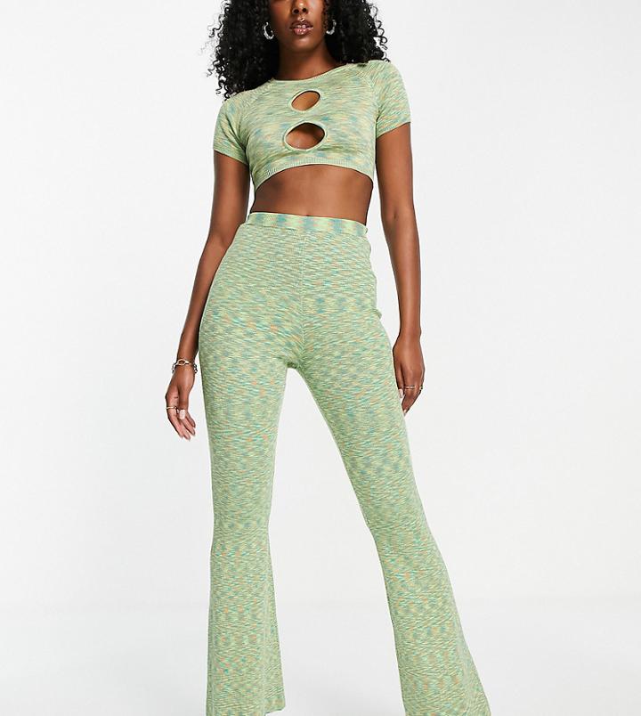 Asyou Space Dye Knitted Puddle Pants In Multi - Part Of A Set