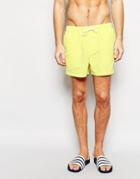 Asos Short Length Swim Shorts In Pastel Yellow - Pastel Yellow