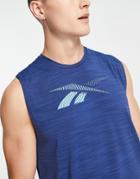 Reebok Training Sleeveless Logo T-shirt In Blue