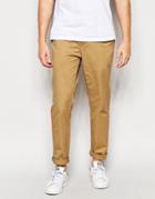 Pull & Bear Slim Chinos In Camel - Camel