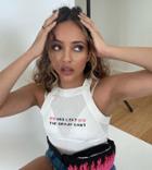 Skinnydip Curve X Jade Thirlwall Fitted Tank With Group Chat Print In Rib-white