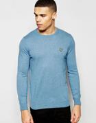 Lyle & Scott Sweater In Cotton In Blue - Dusk Blue