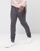 Sixth June Skinny Joggers With Distressing - Gray